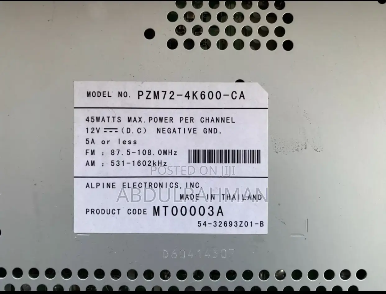Toyota Fortuner 2016 Model Radio Cd Player