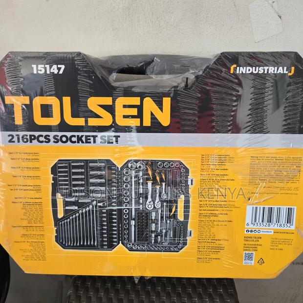 Tolsen 216 PCS Socket Set Mechanics Tool Set Car Garage Mechanic Tools - thumbnail 3