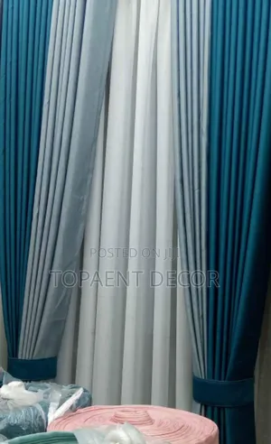 Blue and Light Grey Professional Light Management Curtains