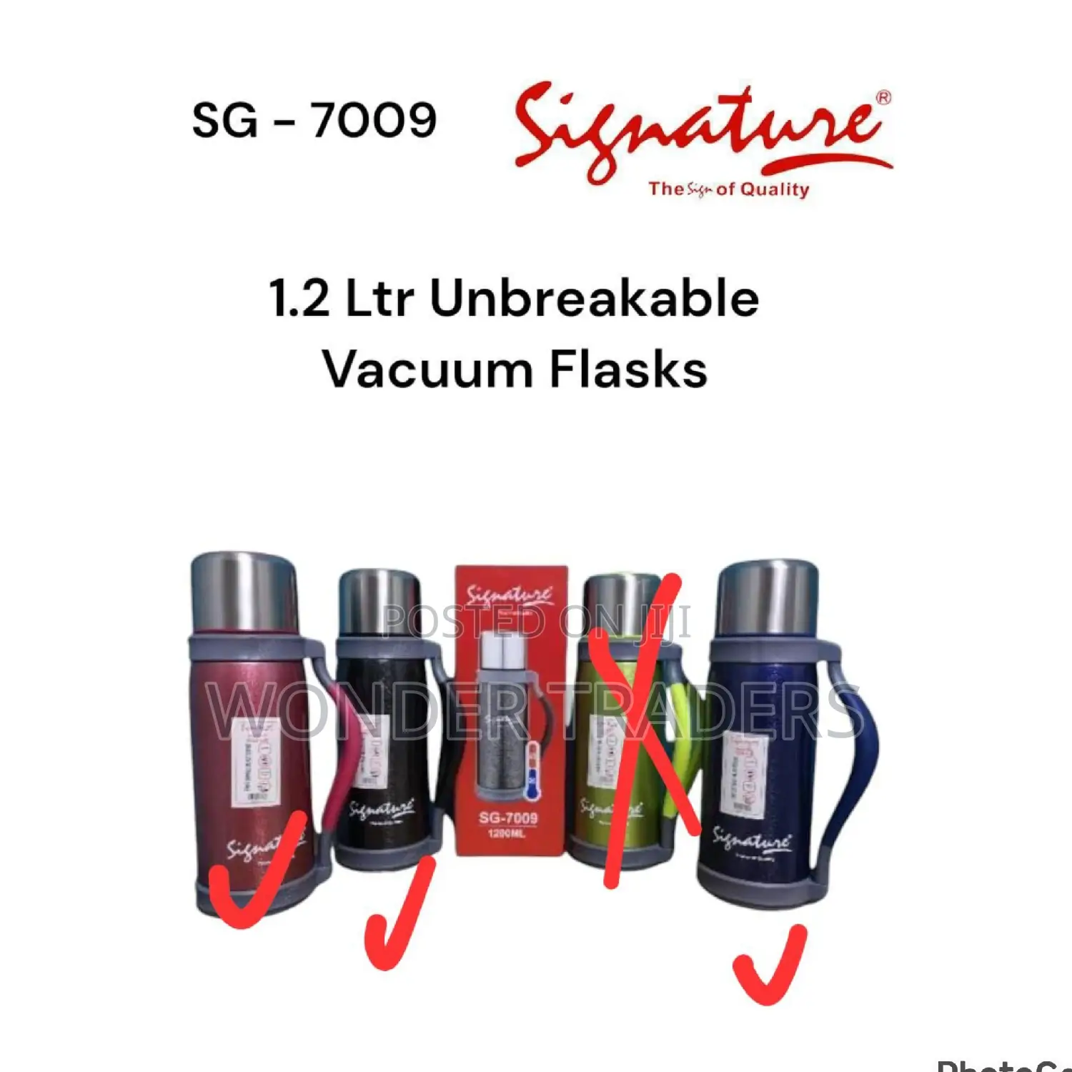 *Signature 1.2ltr Flask Unbreakable Stainless Steel