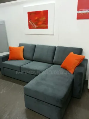 5 Seater Gray Sectional Sofa - Pay on Delivery