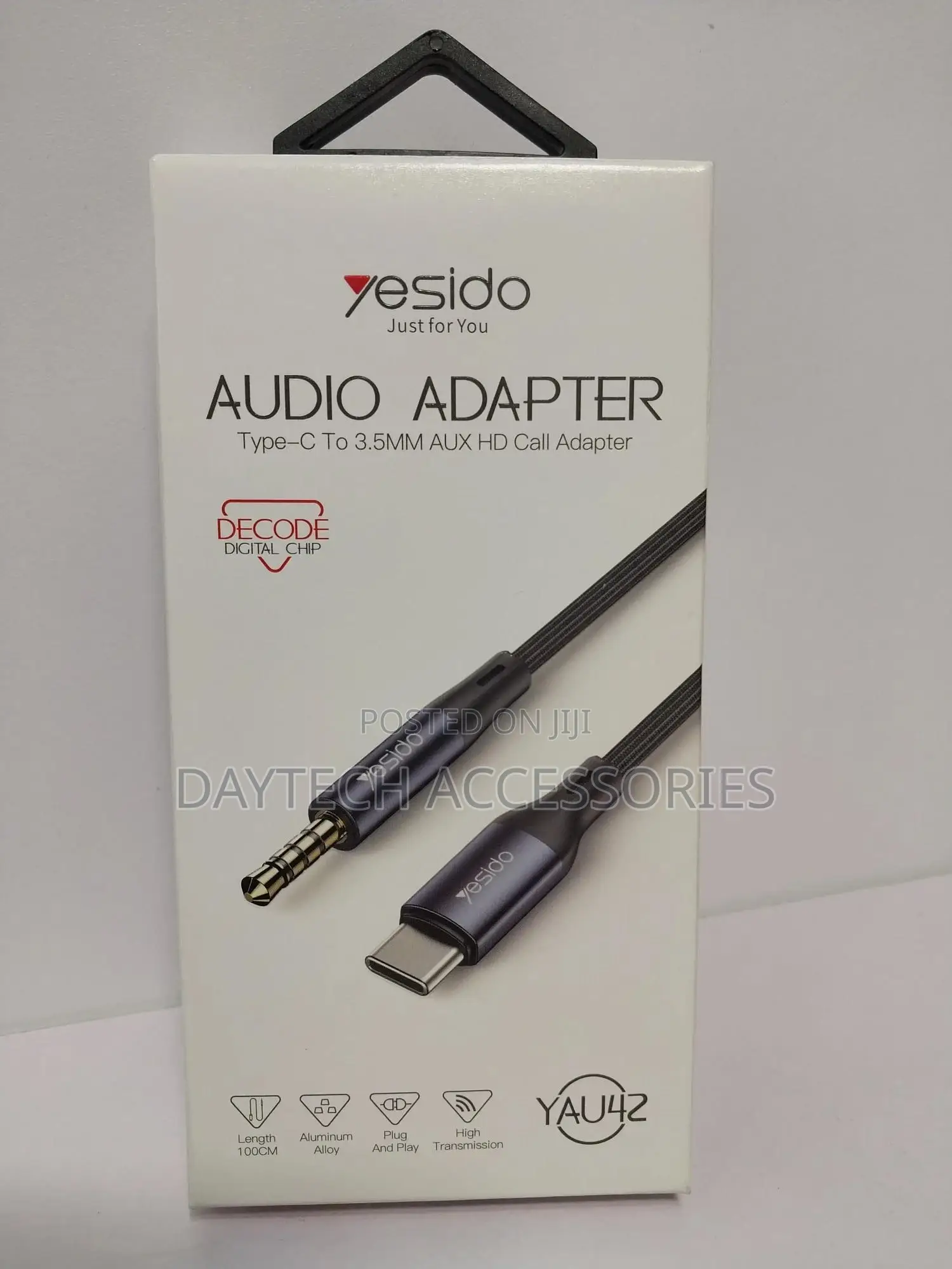 Yesido Yau42 Type-C Audio Cable to 3.5mm Aux Male 1m Black