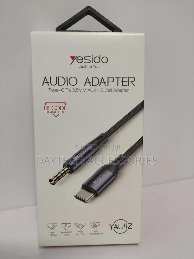 Yesido Yau42 Type-C Audio Cable to 3.5mm Aux Male 1m Black