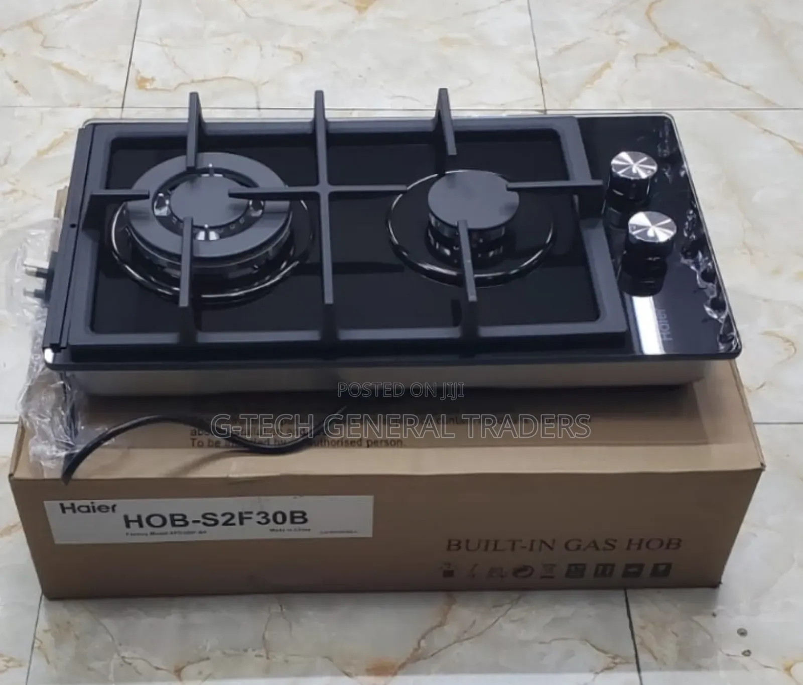 Haier Glass Inbuilt 2 Burner With Wok Burner Hob Cooker