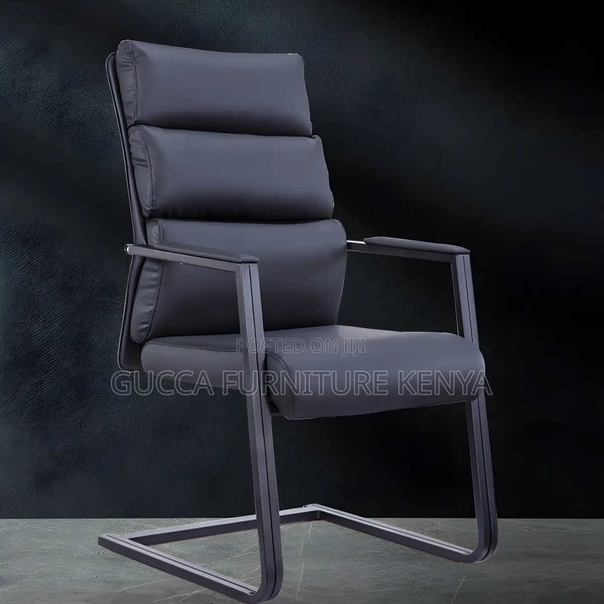 Office Chair:Modern No Wheels Desk Chair Faux Leather