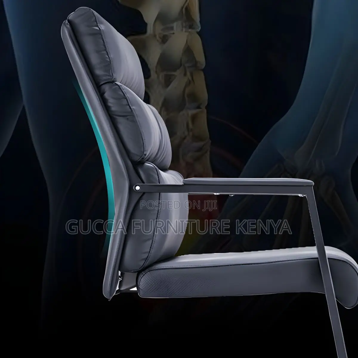 Office Chair:Modern No Wheels Desk Chair Faux Leather