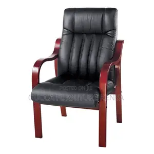 Office Chair: Fixed Four-Legged Executive Pu Leather Chair
