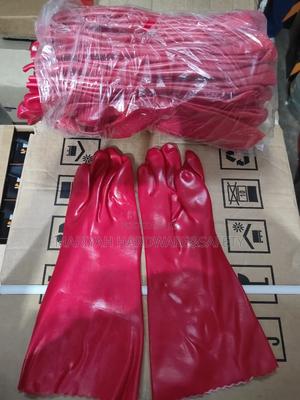 Pvc Gloves Red For Cleaning - thumbnail 2