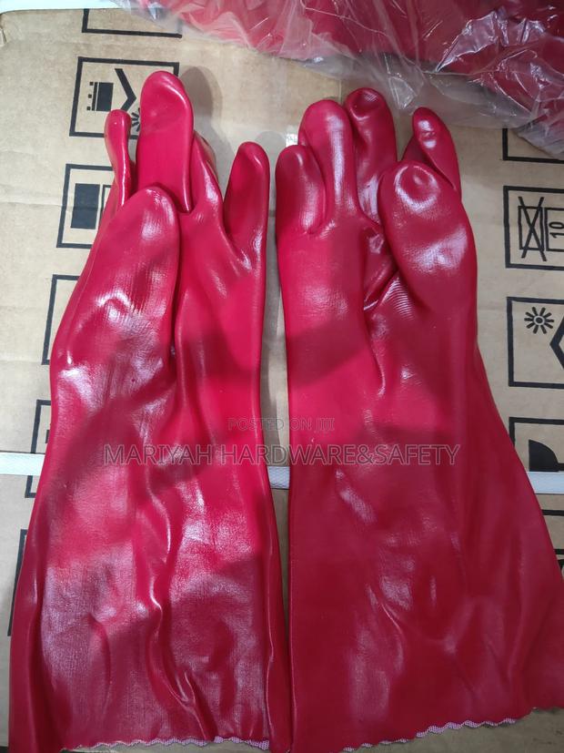 Pvc Gloves Red For Cleaning - thumbnail 3