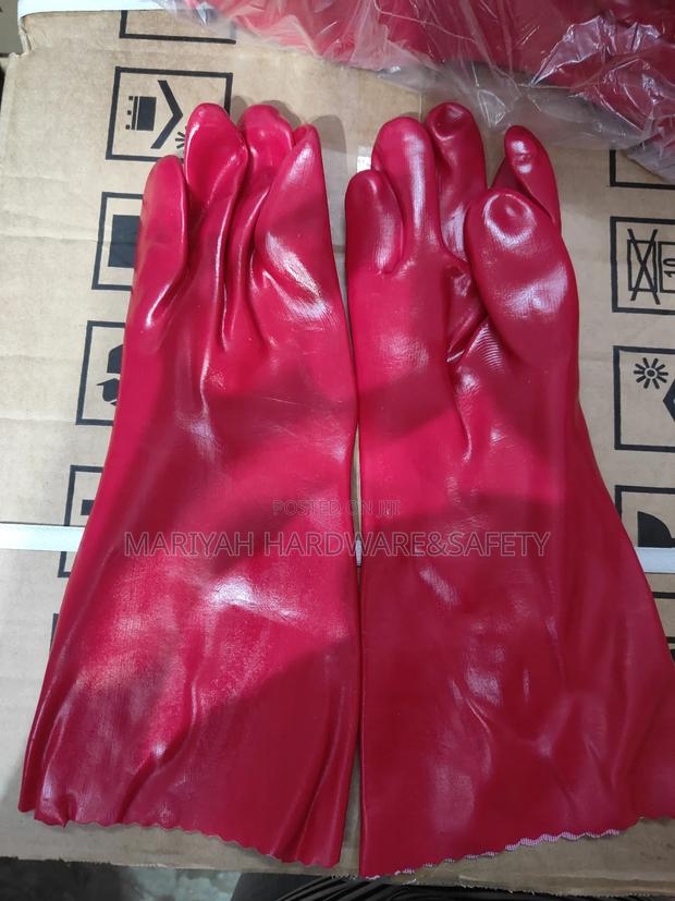 Pvc Gloves Red For Cleaning - thumbnail 4