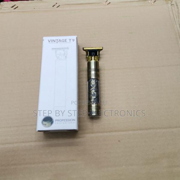 One-Button Design Vintage T9 Metallic Gold Hair Trimmer