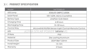 Commercial Solar Street Lights 300w