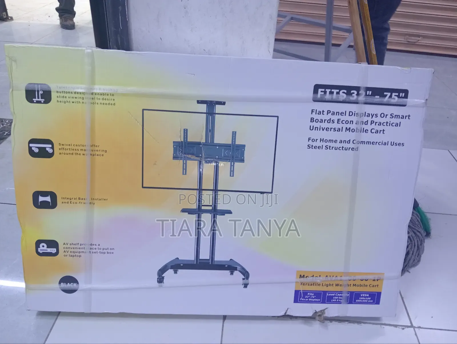 Adjustable Tv Trolley Stand for Size 32" to 75" TVS