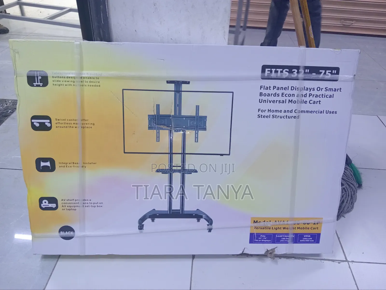 Adjustable Tv Trolley Stand for Size 32" to 75" TVS