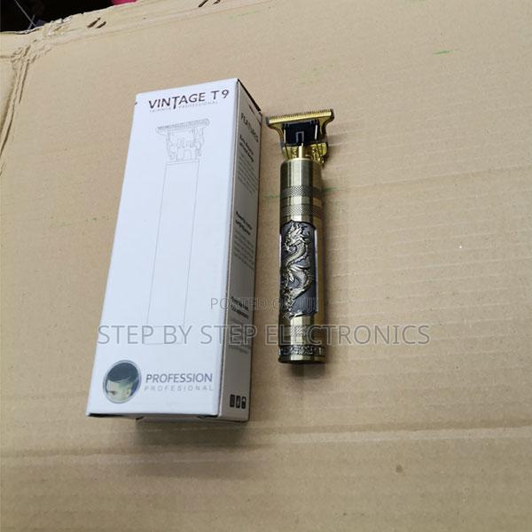 Long-Lasting Vintage T9 Metallic Gold Hair Trimmer