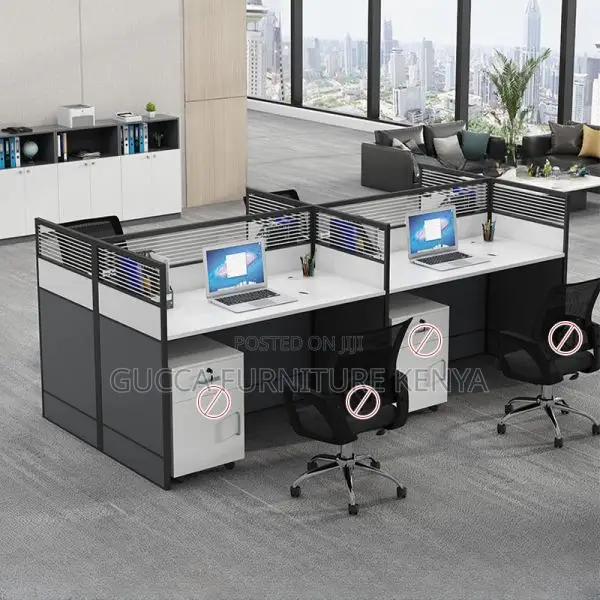 Workstation: Four Seater Wood Stylish Executive Workstation