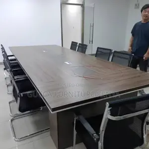 Office Table: Long Strip Executive Wood Conference Table