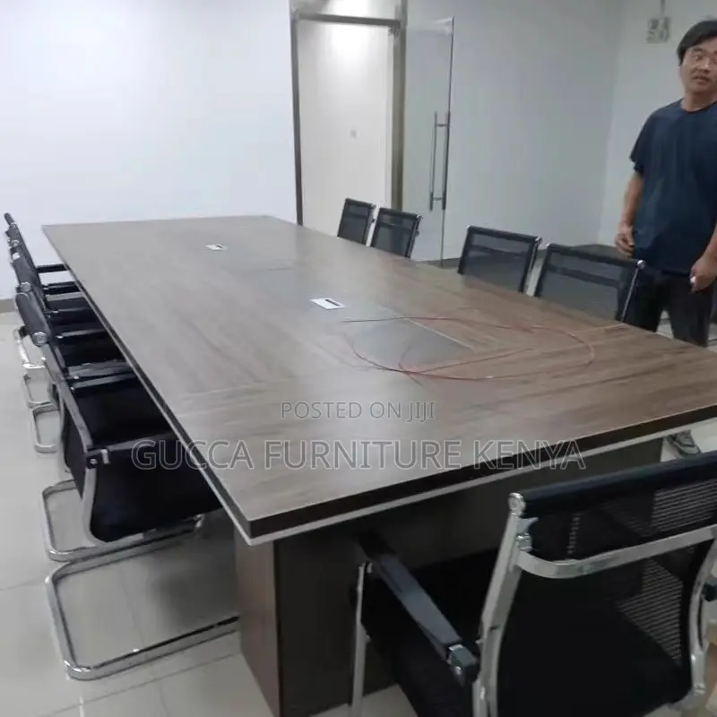 Office Table: Long Strip Executive Wood Conference Table