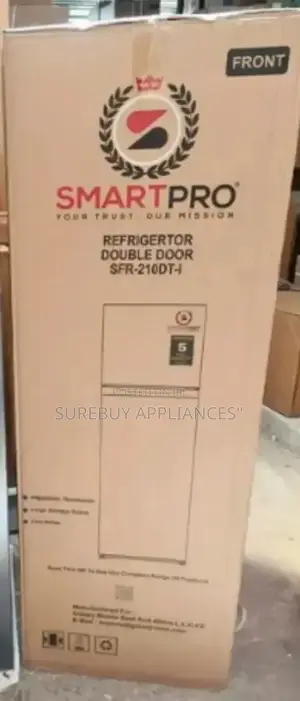 Smart Pro Double Door Refrigerator- Silver SFR-210-Dt-I 170l