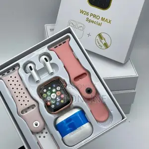W26 Pro Max Series 8 Smart Watch With Bluetooth Earpods