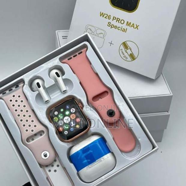 W26 Pro Max Series 8 Smart Watch With Bluetooth Earpods