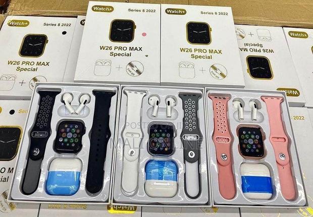 W26 Pro Max Series 8 Smart Watch With Bluetooth Earpods - thumbnail 3