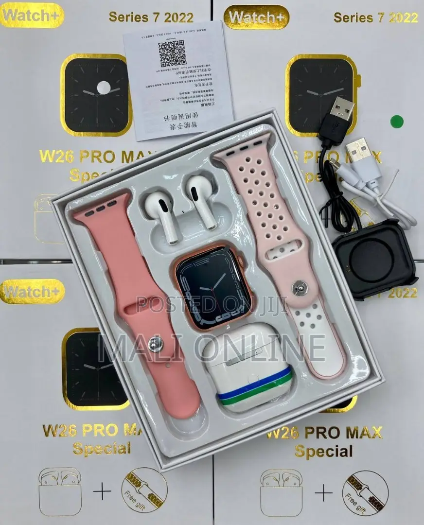 W26 Pro Max Series 8 Smart Watch With Bluetooth Earpods