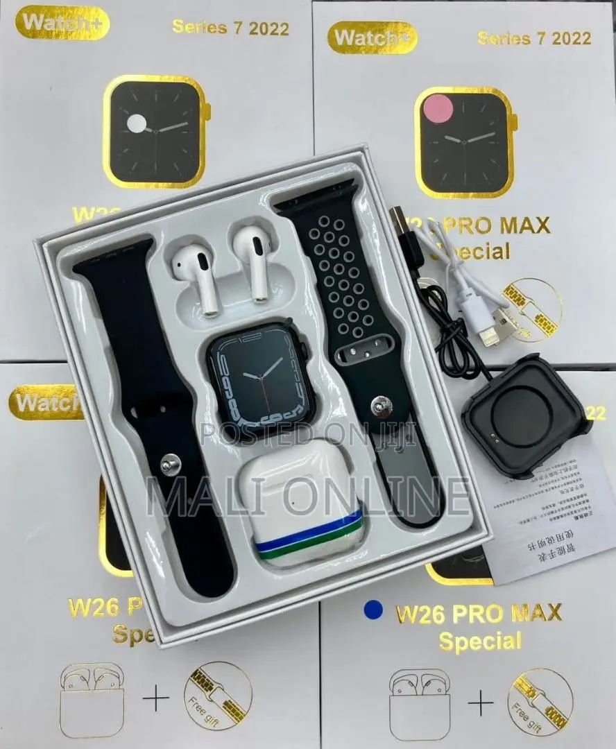 W26 Pro Max Series 8 Smart Watch With Bluetooth Earpods