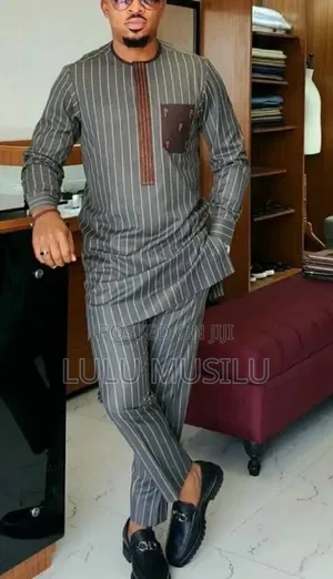 Stipped African Ankara Suit