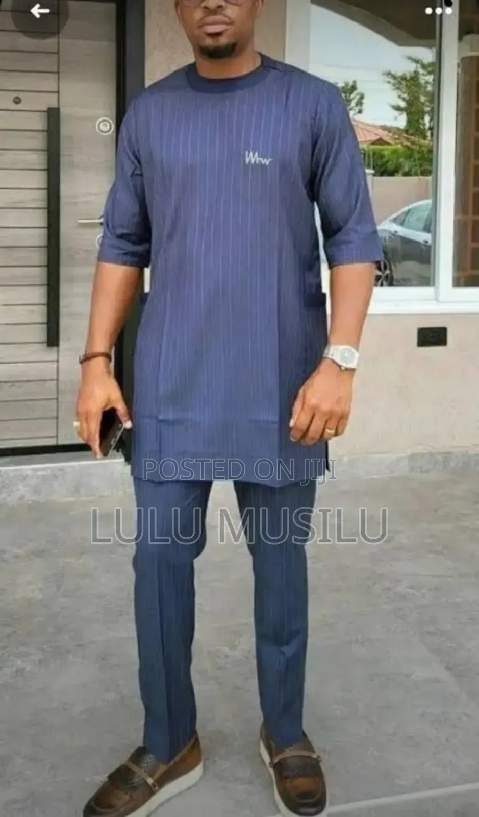 Stipped African Ankara Suit