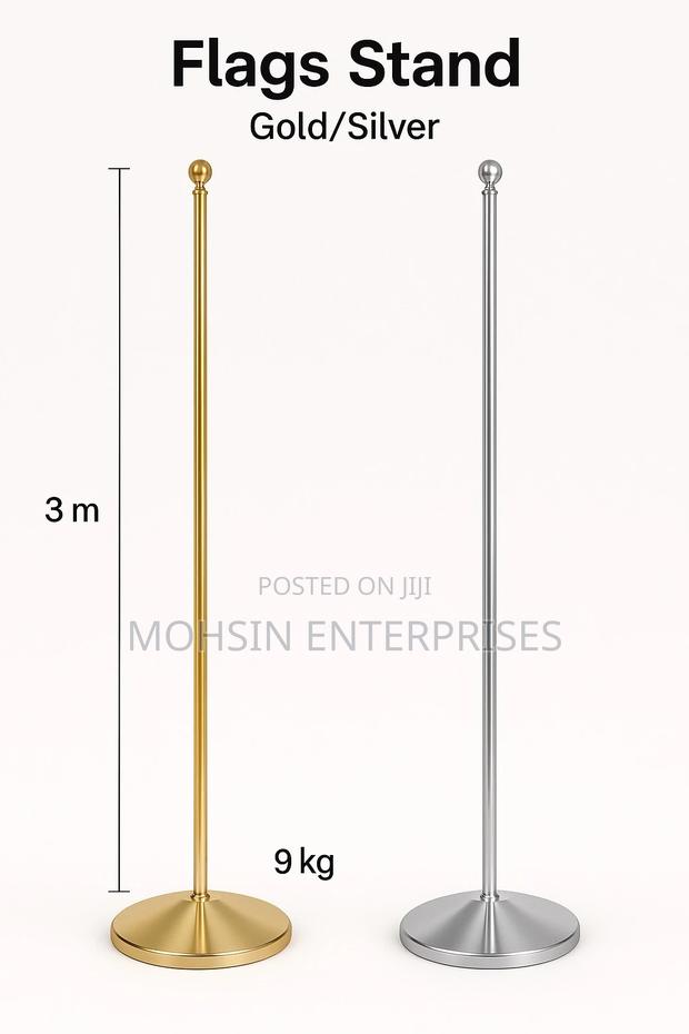 Professional Gold/Silver 3meter Flag Stand –Adjustable | 9kg - thumbnail 3