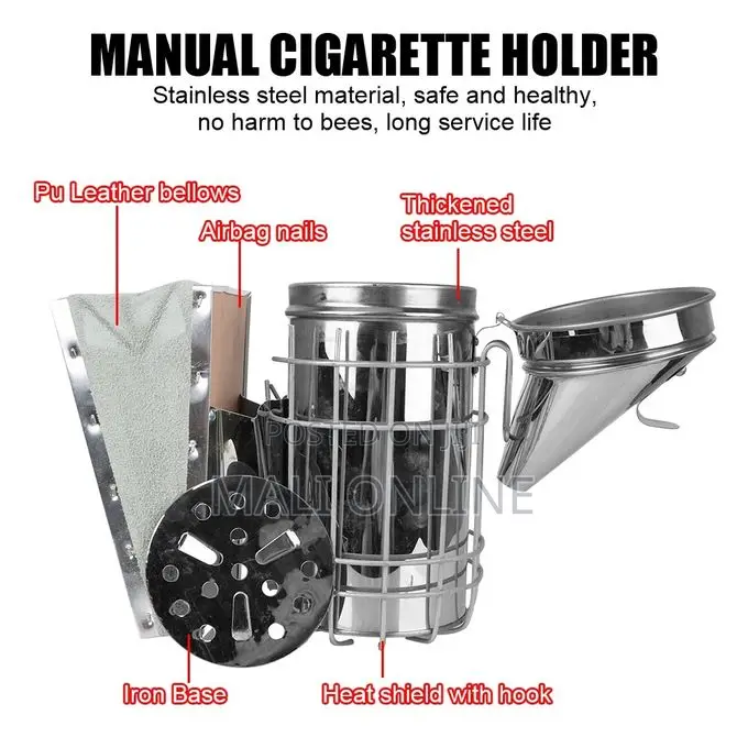 Stainless Steel Bee Smoker 11” With Heat Shield