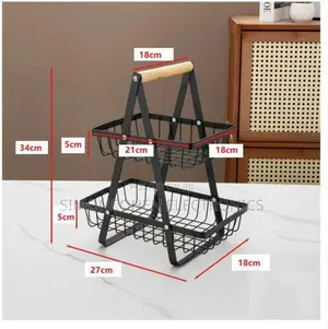 Metallic 2 Layer Multifunctional Organizer/Fruit Rack