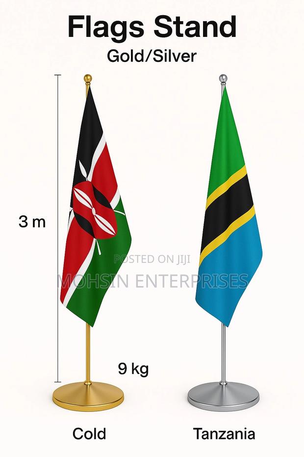 Professional Gold/Silver 3meter Flag Stand –Adjustable | 9kg - thumbnail 4