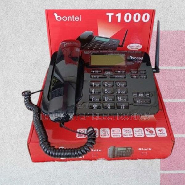 SMS Feature Dual Sim Black Bontel T1000 Model Desktop Phone