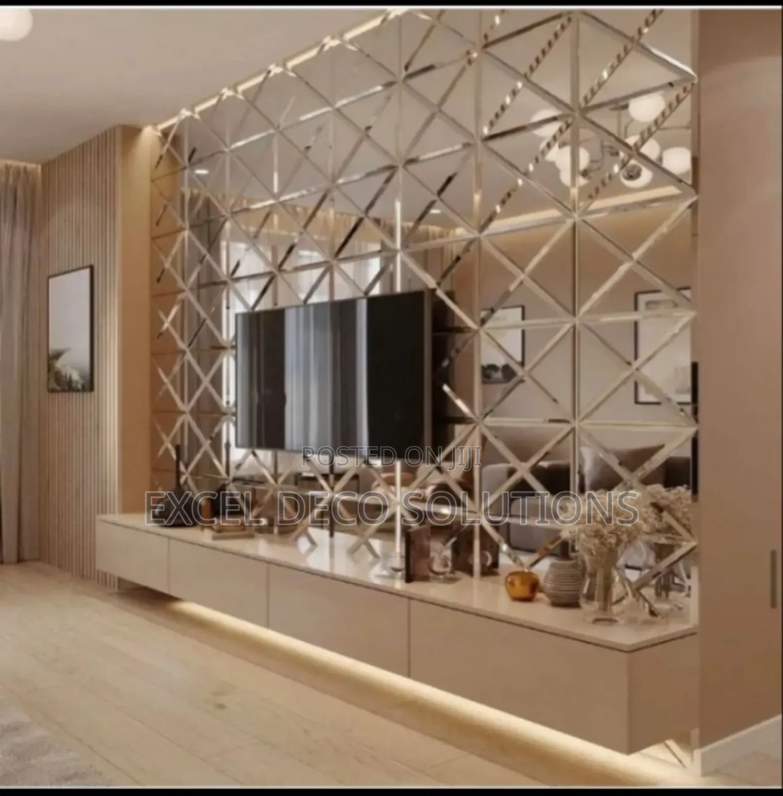"Velvet Frame Diamond Mirror