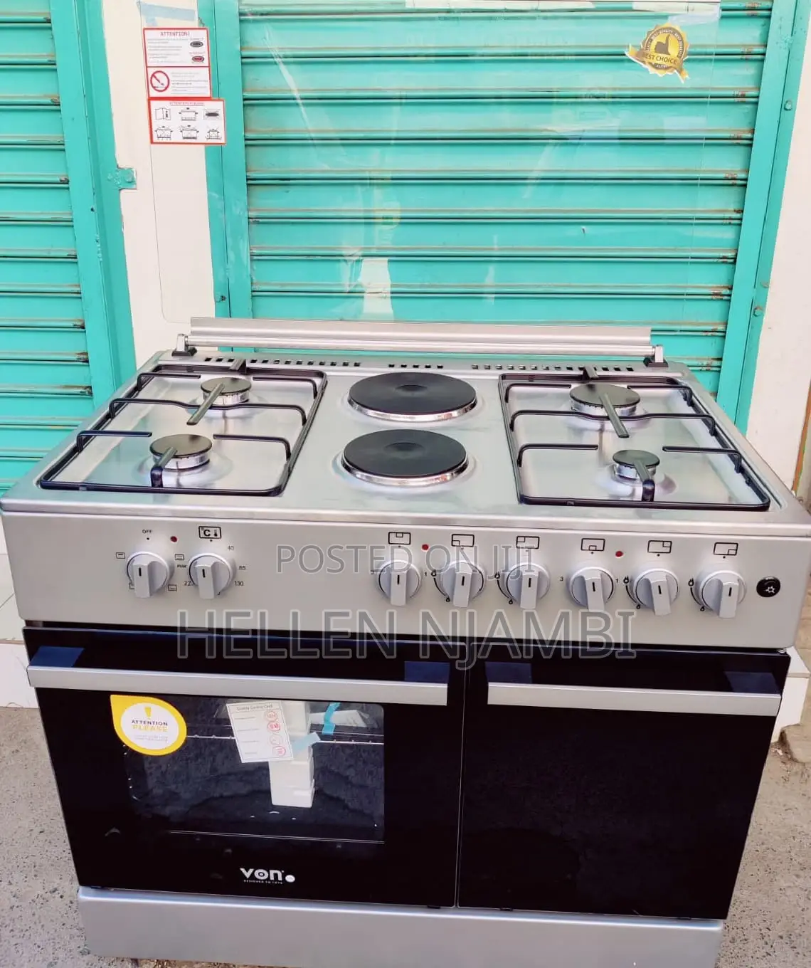 Von 60*90 4g+2hp Standing Cooker With Gas Compartment
