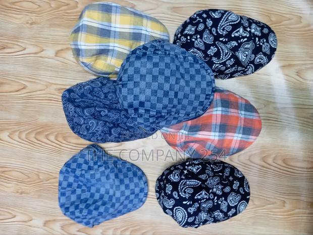 Quality Denim Checked Unisex Adjustable Kangal Hats Caps - main view