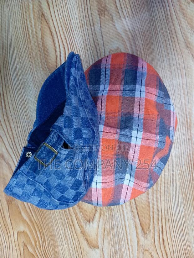 Quality Denim Checked Unisex Adjustable Kangal Hats Caps - thumbnail 6