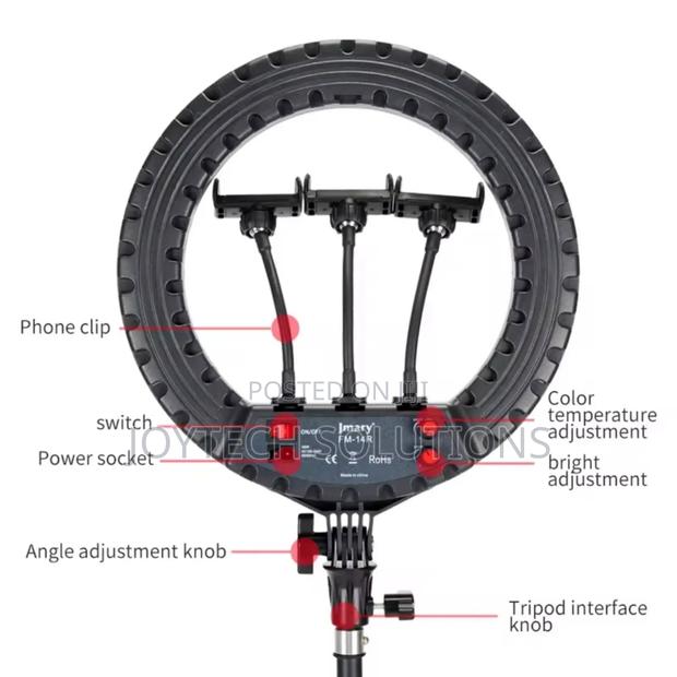 Portable High Quality Fm-14 Inches Ring Light With a Tripod - thumbnail 3