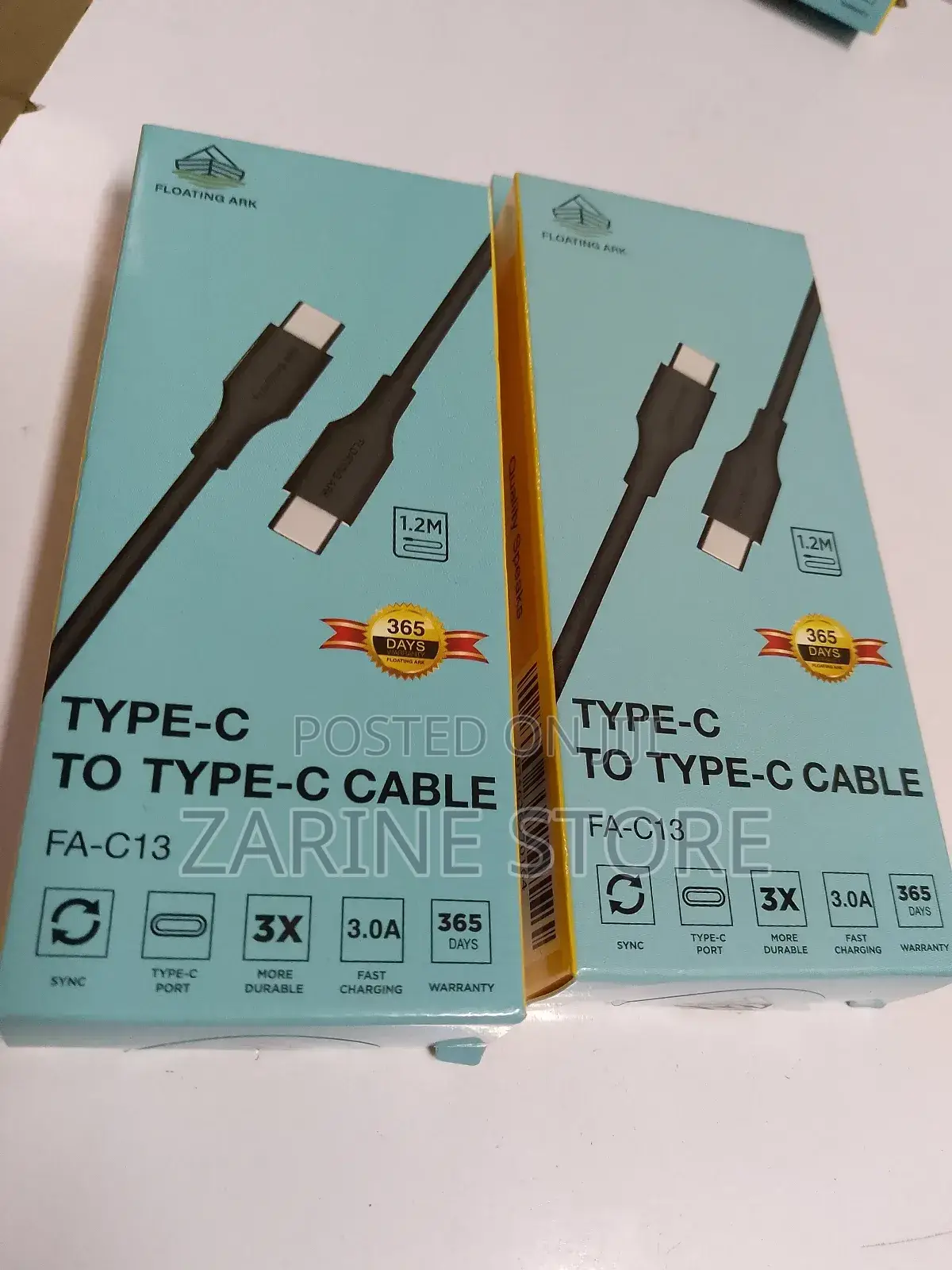 C-C Floating Ark Cable 1.2 Metres Long 3× Fast Charging