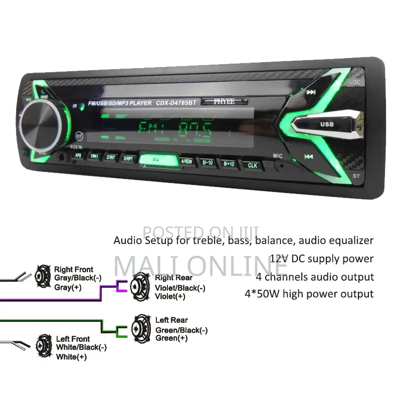 Multifunction Car Mp3player Fm Radio & Detachable Face Panel