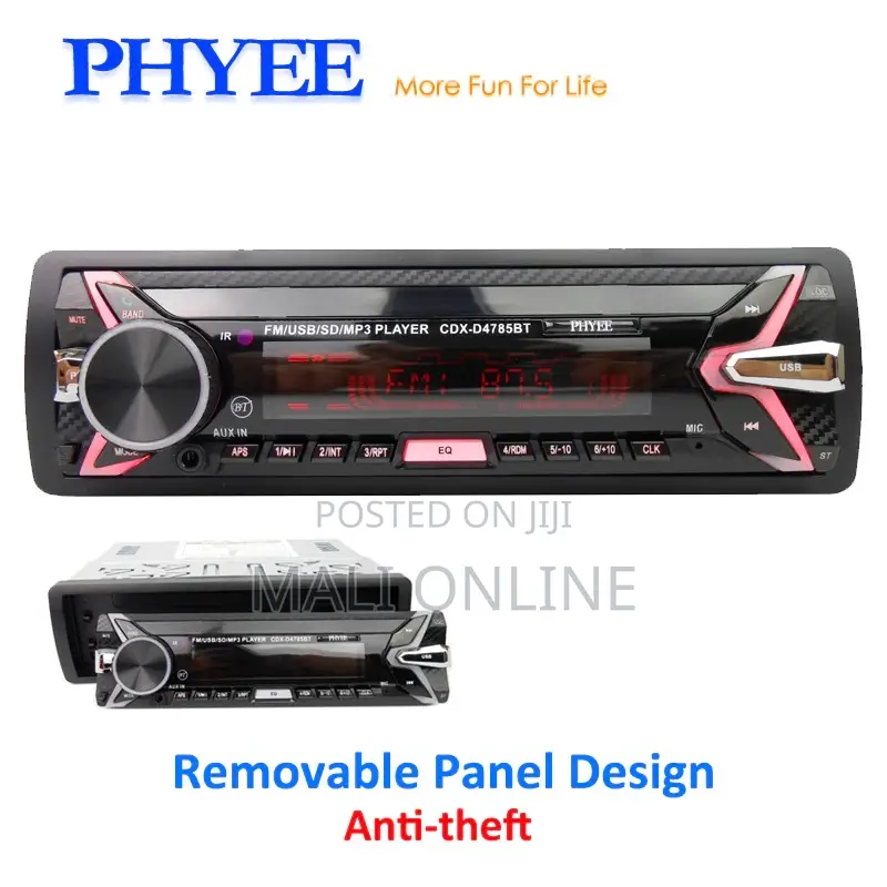 Multifunction Car Mp3player Fm Radio & Detachable Face Panel