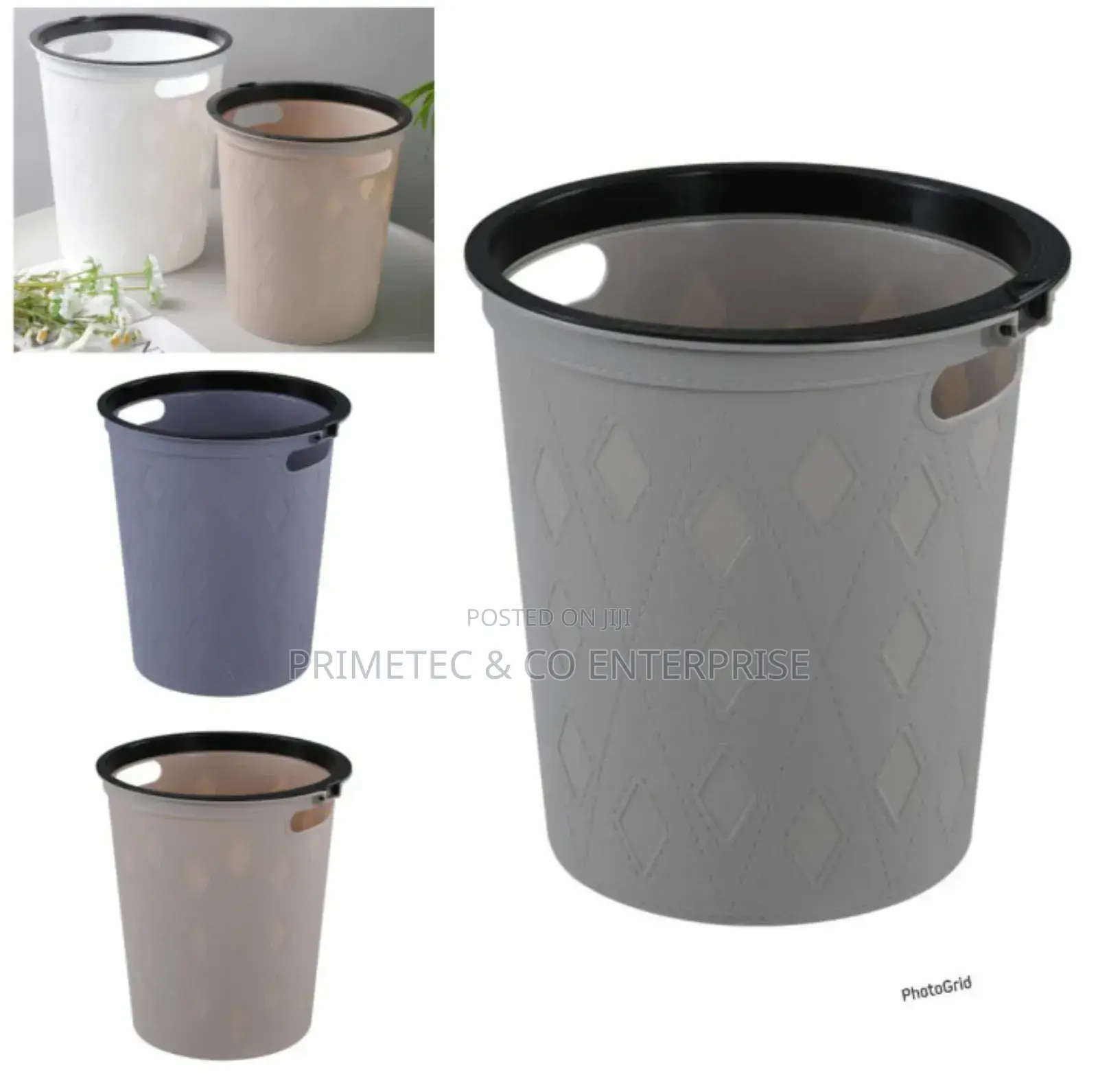 Round Faux Material Dustbin