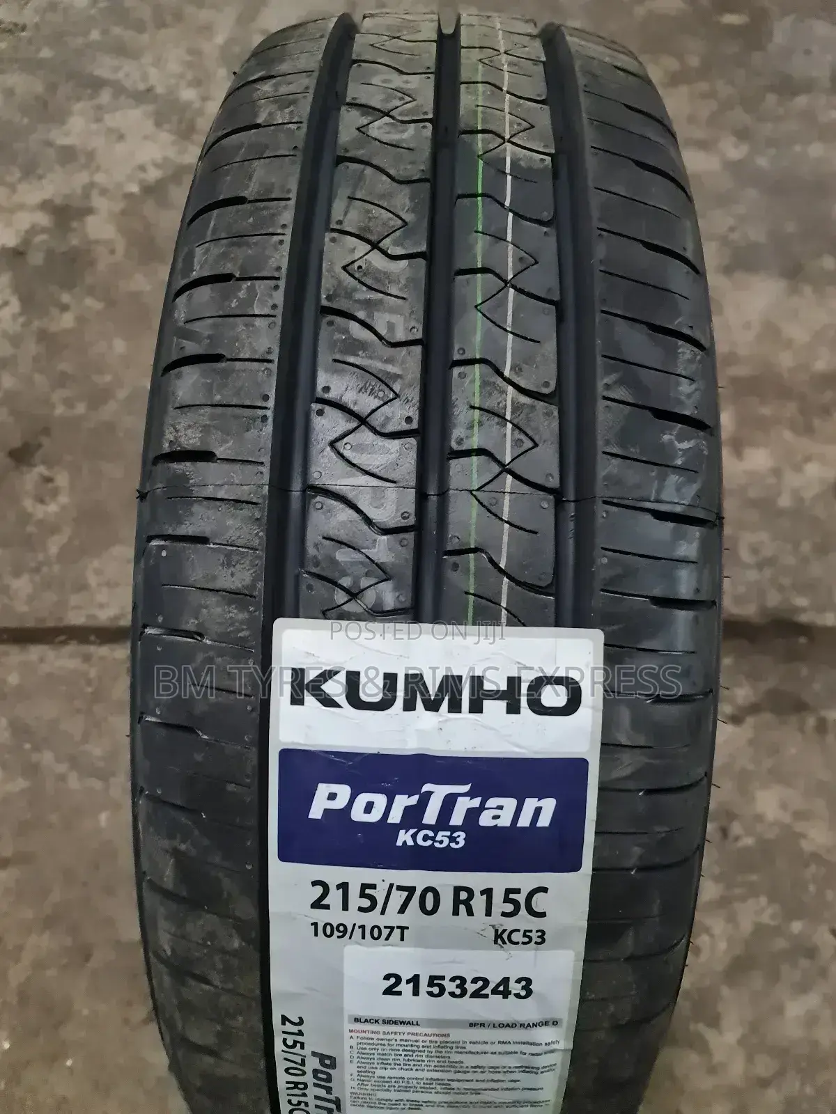 215 /70 R15 Khumo Tyres (Korea) Commercial.