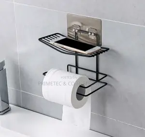 Wall Mounted Tissue Holder With Rack