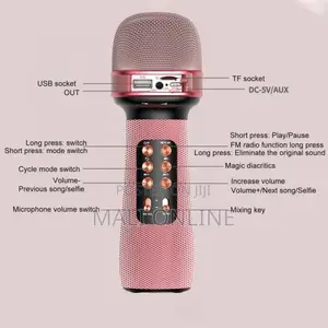 Wireless Portable Karaoke Microphone Speaker Bt Column Mic
