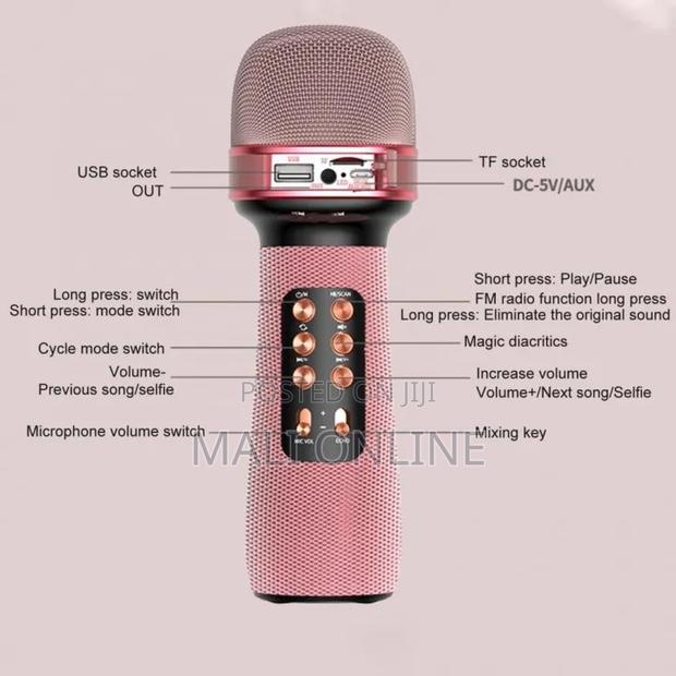 Wireless Portable Karaoke Microphone Speaker Bt Column Mic - thumbnail 3