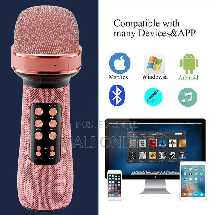 Wireless Portable Karaoke Microphone Speaker Bt Column Mic