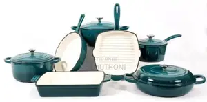 11 PCS Enamel Cast Iron Cooking Pots* Silicon Spoons